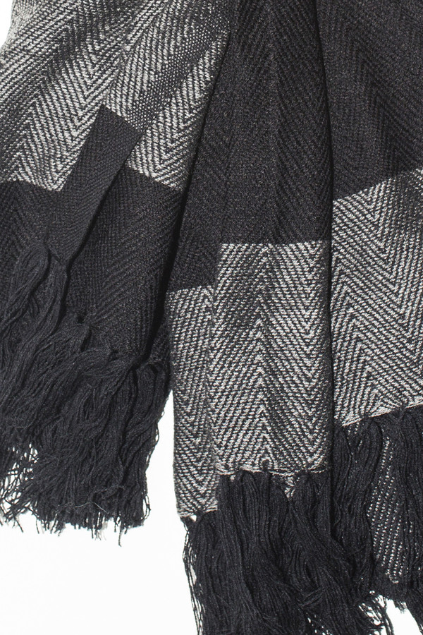 Men's Chamula Acrylic Stripe Scarf - Navy/Grey Men's Chamula Acrylic Stripe Scarf - Navy/Grey
