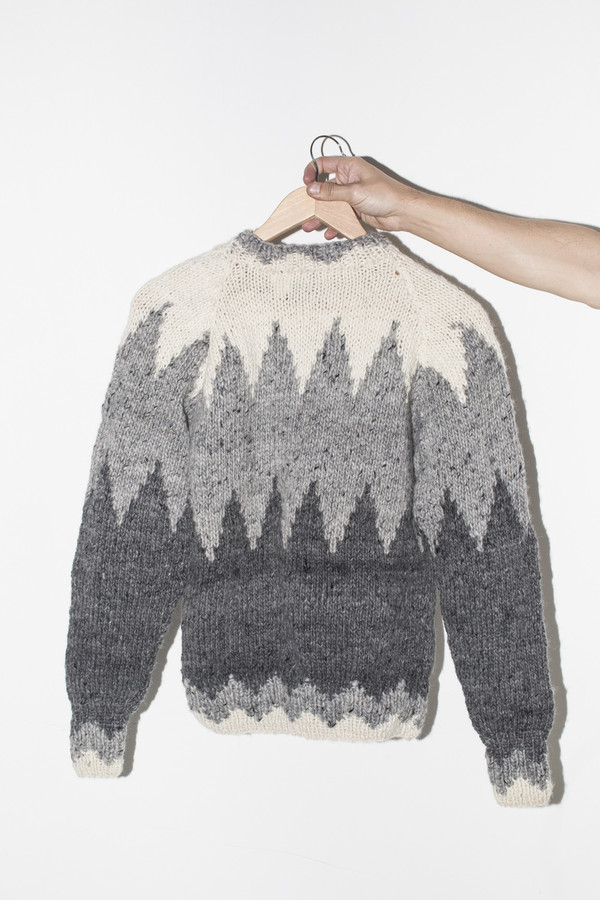 Men's Chamula Wool ZigZag Pullover - Pearl Grey Men's Chamula Wool ZigZag Pullover - Pearl Grey