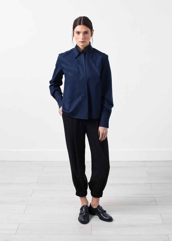Gianfranco Scotti Sheer Silk Collar Button Up Gianfranco Scotti Sheer Silk Collar Button Up