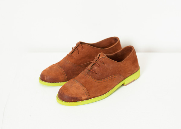 Verba Suede Oxford in Natural/Lime Verba Suede Oxford in Natural/Lime