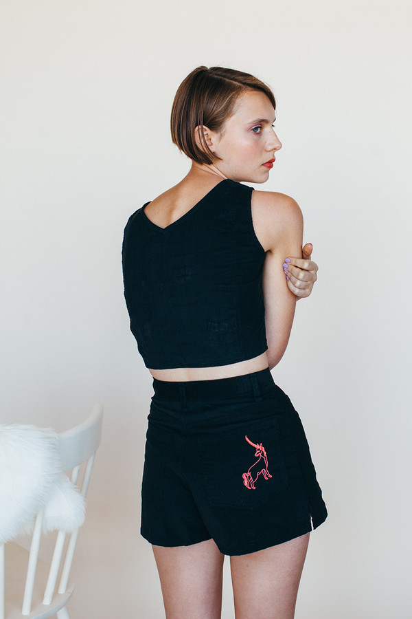 Samantha Pleet Unicorn Shorts - Black Samantha Pleet Unicorn Shorts - Black