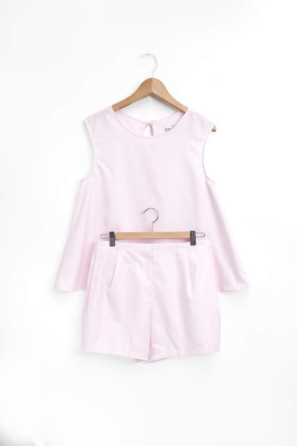 The Sleep Shirt Classic Top and Pleat Short Set Pink Royal Oxford The Sleep Shirt Classic Top and Pleat Short Set Pink Royal Oxford