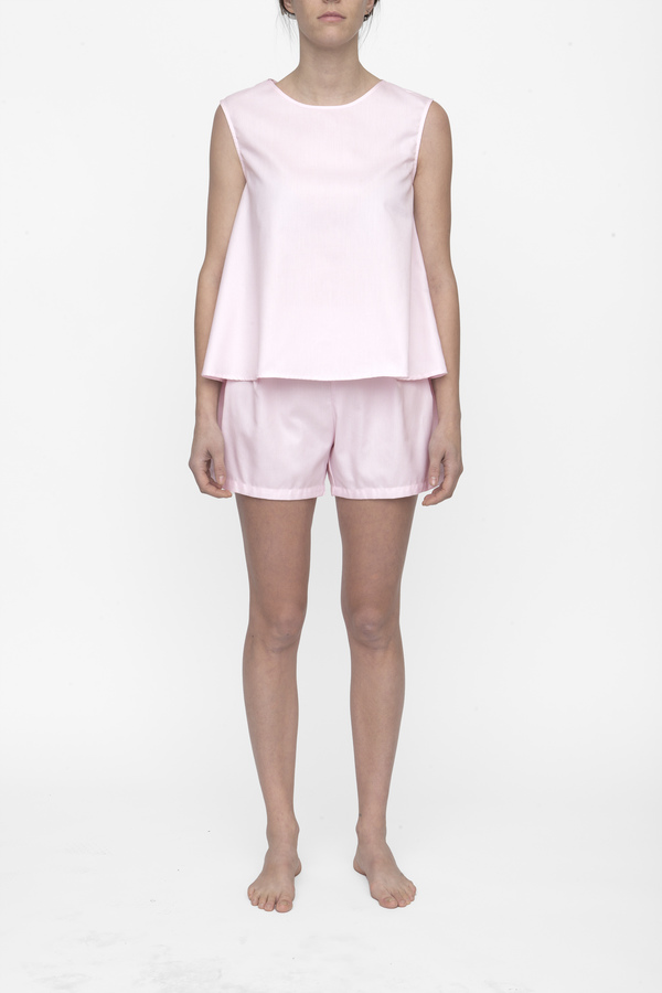 The Sleep Shirt Classic Top and Pleat Short Set Pink Royal Oxford The Sleep Shirt Classic Top and Pleat Short Set Pink Royal Oxford