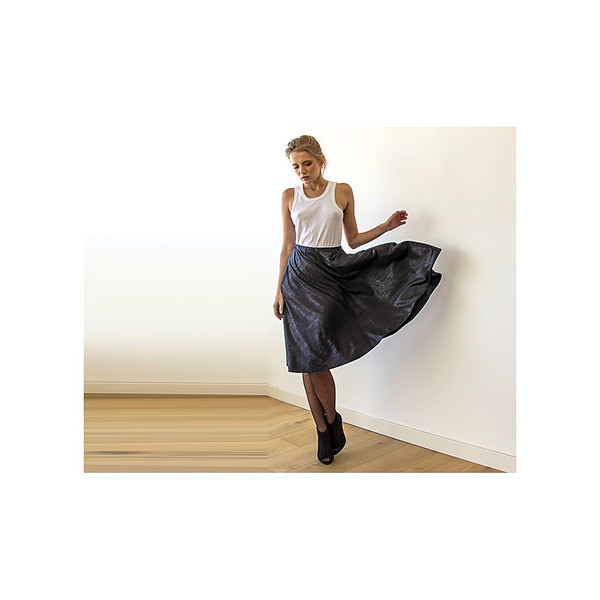 Blush Black Metallic Midi Skirt Blush Black Metallic Midi Skirt