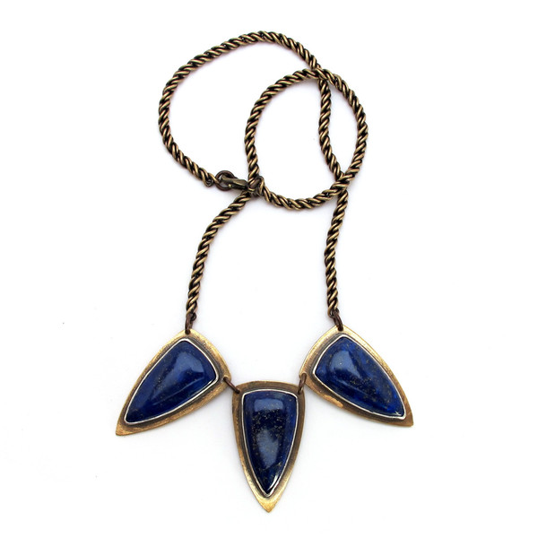Laurel Hill Triple Shield Necklace // Lapis Laurel Hill Triple Shield Necklace // Lapis