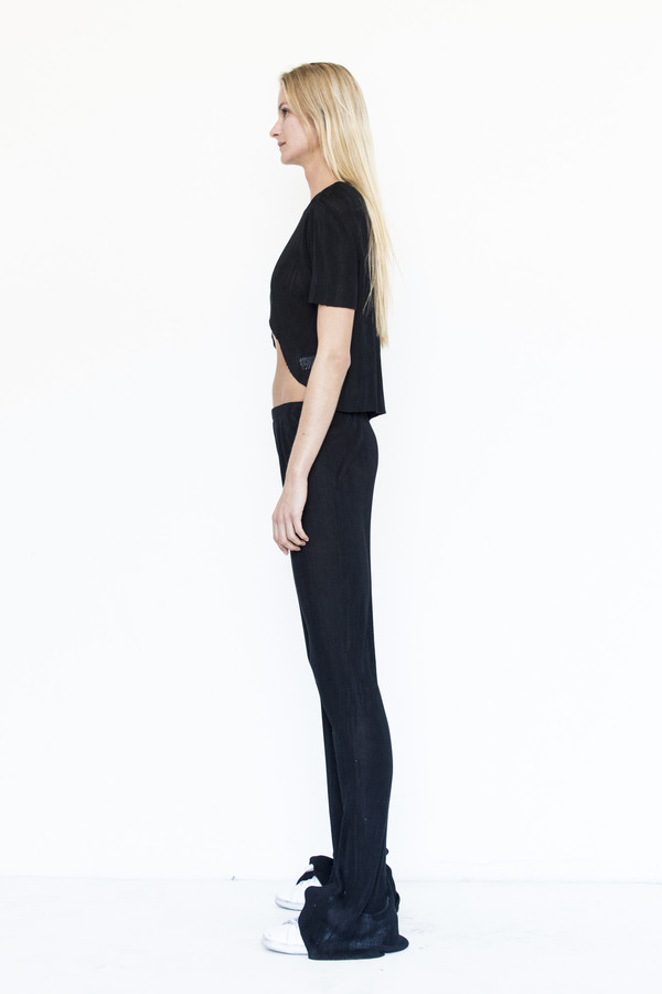 Priscavera Silk Pleated Crop Top Priscavera Silk Pleated Crop Top