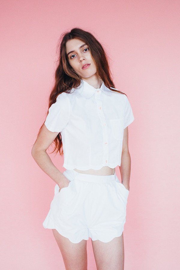 Samantha Pleet Wave shorts - Ivory Samantha Pleet Wave shorts - Ivory