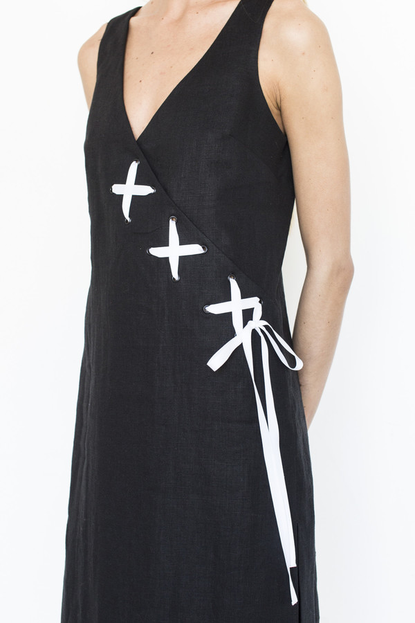 Kahle Lace Up Wrap Dress Kahle Lace Up Wrap Dress