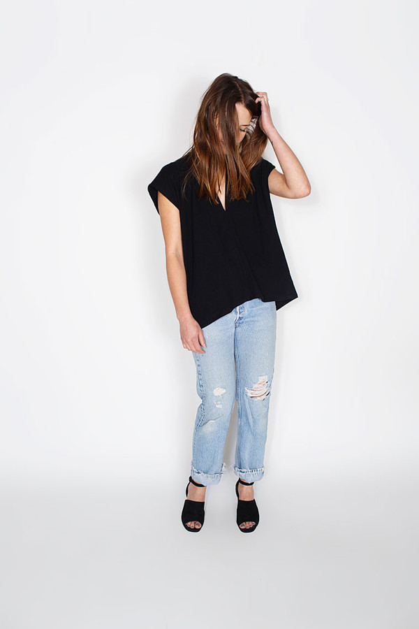 Sale! Black Everyday Top, Double Gauze Sale! Black Everyday Top, Double Gauze