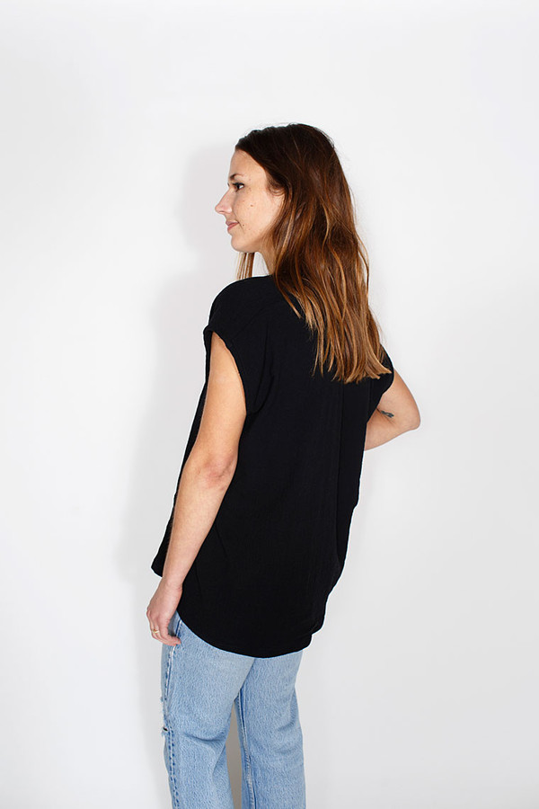 Sale! Black Everyday Top, Double Gauze Sale! Black Everyday Top, Double Gauze
