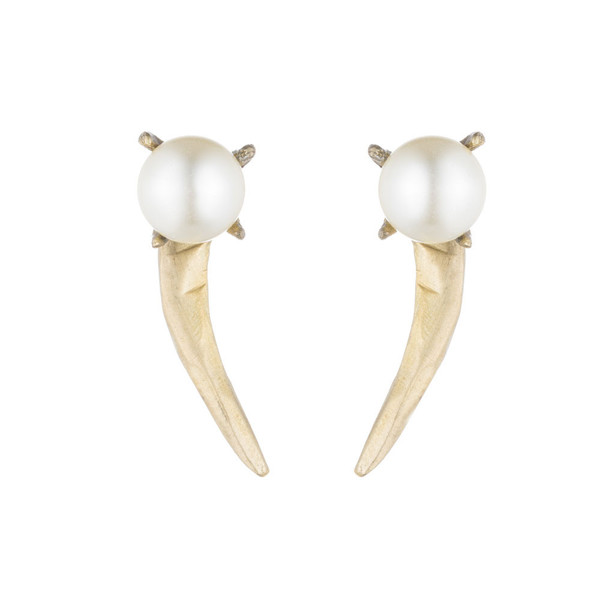 Natalie Frigo Claw and Pearl Earrings Natalie Frigo Claw and Pearl Earrings
