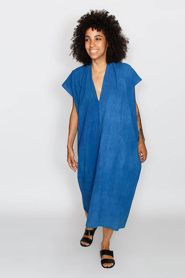 Miranda Bennett Everyday Dress, Oversized, Cotton in Indigo Miranda Bennett Everyday Dress, Oversized, Cotton in Indigo