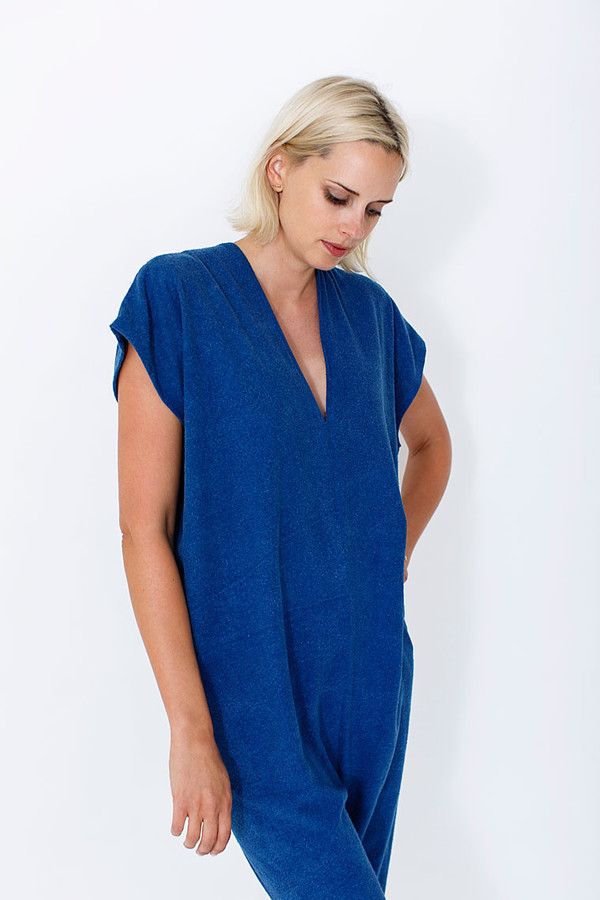 Miranda Bennett Everyday Jumpsuit, Silk Noil in Indigo Miranda Bennett Everyday Jumpsuit, Silk Noil in Indigo