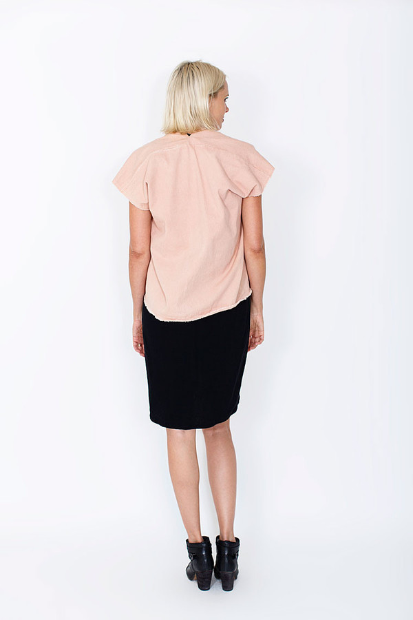 Miranda Bennett Everyday Top, Cropped, Denim in Glaze Miranda Bennett Everyday Top, Cropped, Denim in Glaze
