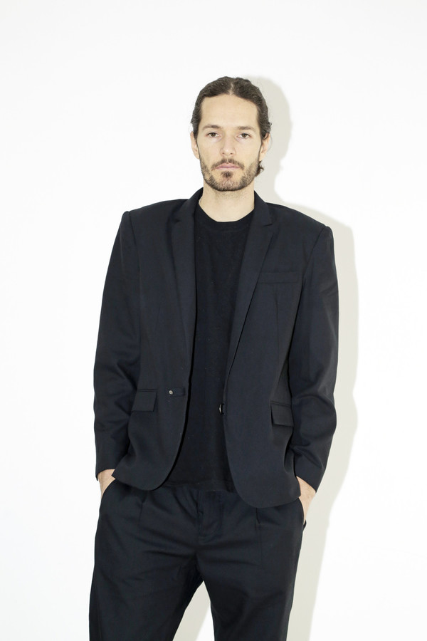 Men's Assembly Black Cotton Suit Jacket Men's Assembly Black Cotton Suit Jacket