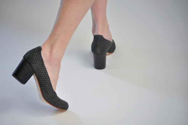 The Palatines Saturo Pump - black hex leather The Palatines Saturo Pump - black hex leather