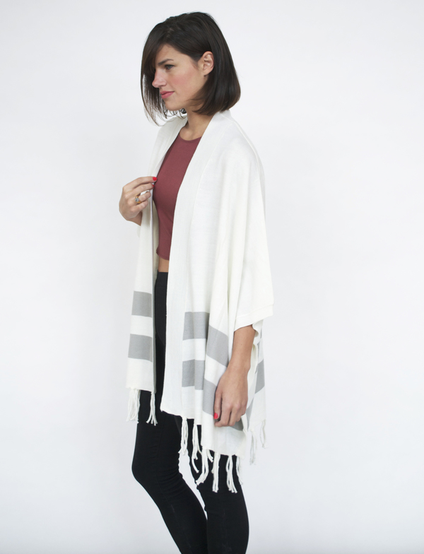 Lumiere Striped Fringe Sweater Lumiere Striped Fringe Sweater