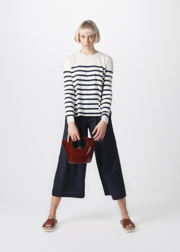Organic by John Patrick Stripe Pullover with Slits Organic by John Patrick Stripe Pullover with Slits