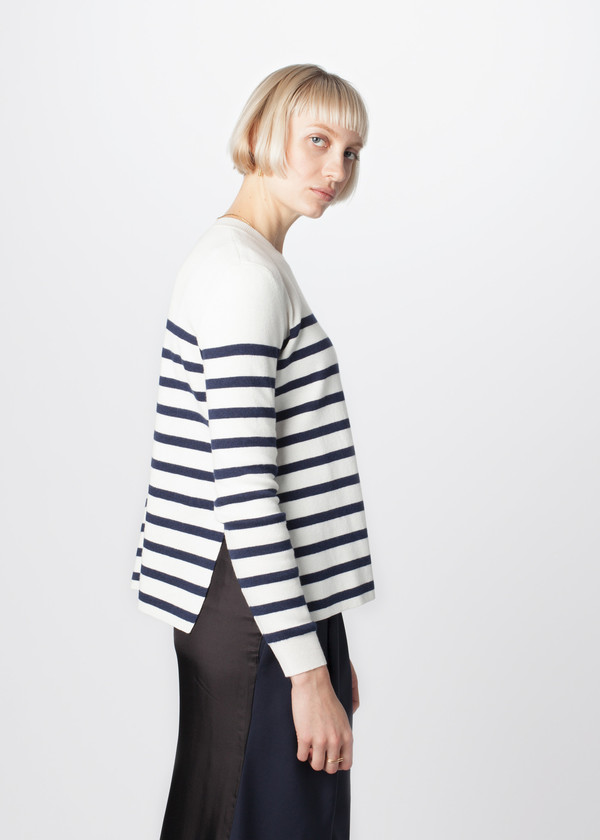 Organic by John Patrick Stripe Pullover with Slits Organic by John Patrick Stripe Pullover with Slits