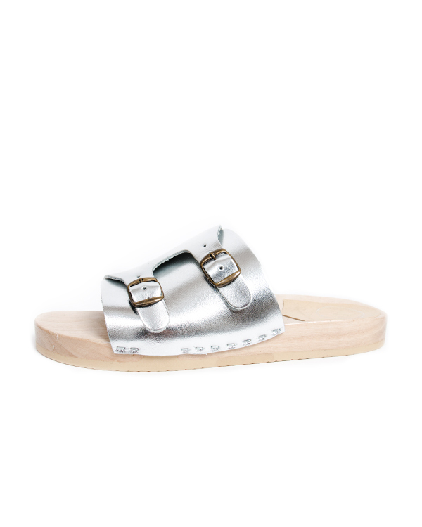 No. 6 Diego Flat Sandals in Silver No. 6 Diego Flat Sandals in Silver