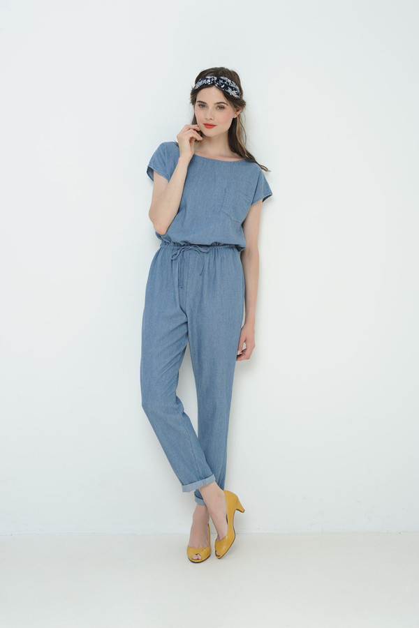 DES PETITS OLULU DENIM JUMPSUIT DES PETITS OLULU DENIM JUMPSUIT