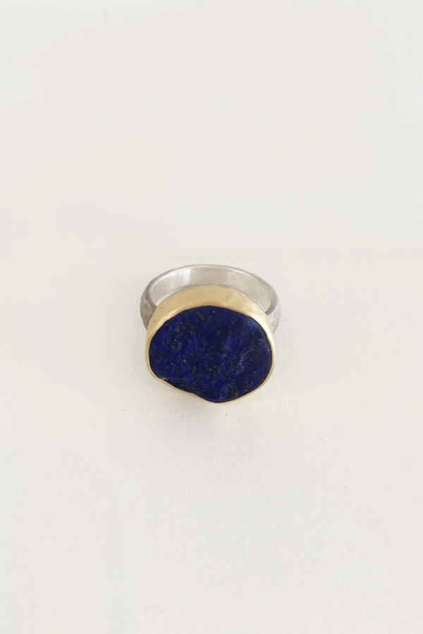 Tony Malmed Rough Top Lapis 18k Gold Ring Tony Malmed Rough Top Lapis 18k Gold Ring