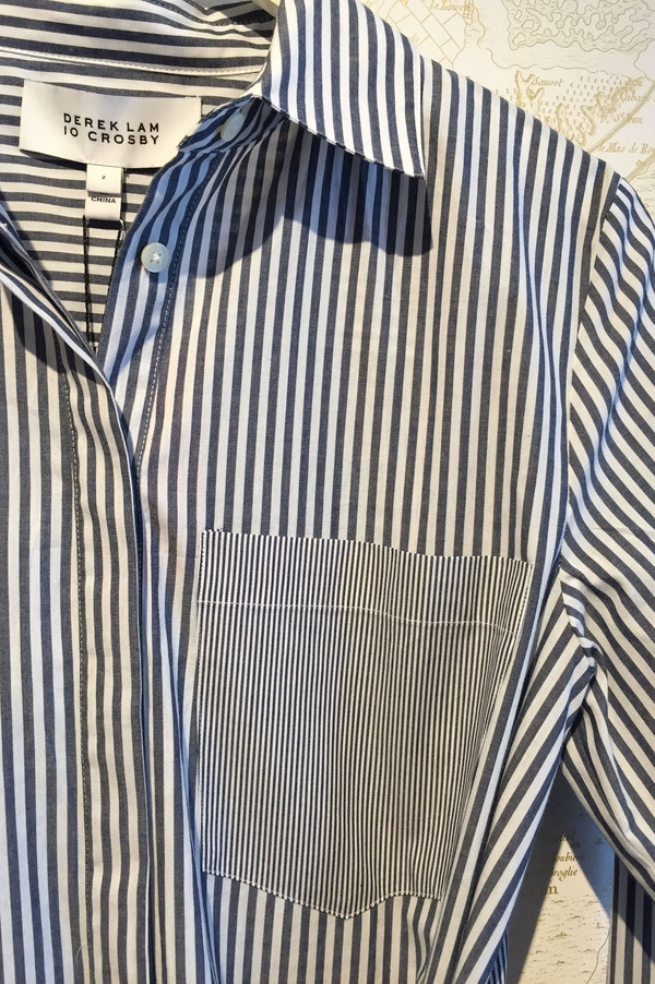 Derek Lam 10 Crosby Striped Tie Waist shirt dress Derek Lam 10 Crosby Striped Tie Waist shirt dress