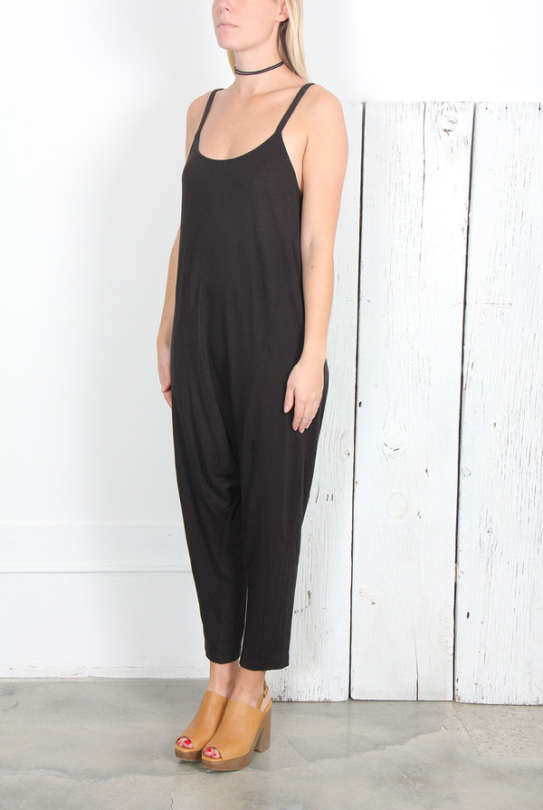RAQUEL ALLEGRA BLACK JERSEY DROP RISE ROMPER RAQUEL ALLEGRA BLACK JERSEY DROP RISE ROMPER