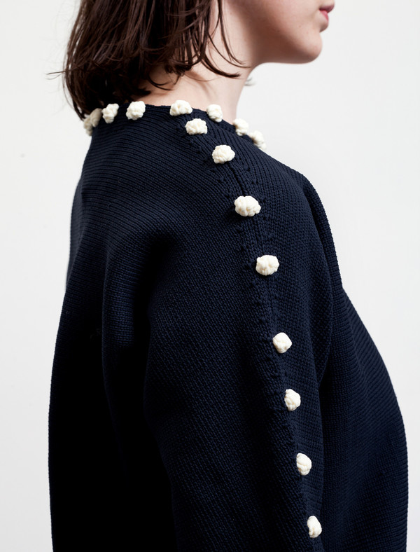 Trademark Bobble Boatneck Sweater Navy Trademark Bobble Boatneck Sweater Navy