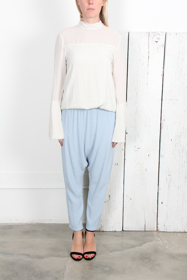 RAQUEL ALLEGRA BLUE DROP RISE PANT RAQUEL ALLEGRA BLUE DROP RISE PANT