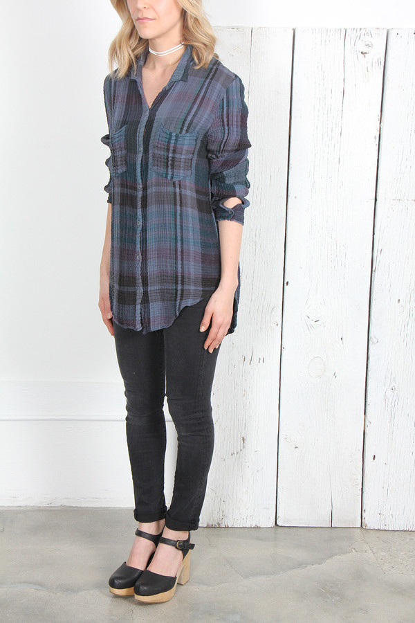 RAQUEL ALLEGRA WASHED GAUZE BUTTON DOWN SHIRT RAQUEL ALLEGRA WASHED GAUZE BUTTON DOWN SHIRT
