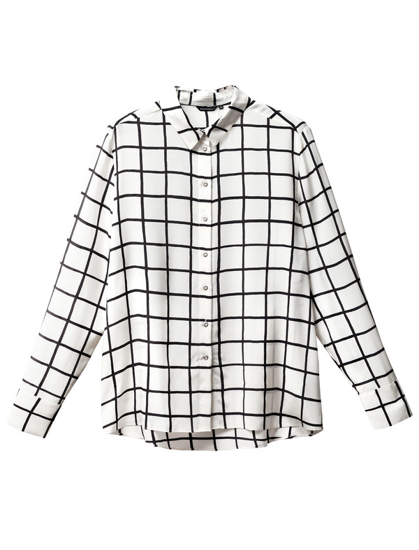 Marimekko Grid Print Silk Shirt Marimekko Grid Print Silk Shirt
