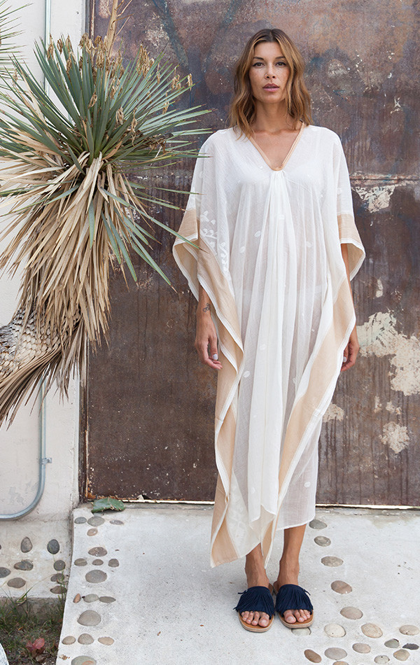 Two NYC Caftan with silk border Two NYC Caftan with silk border