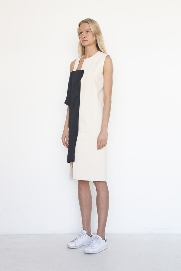 Nancy Stella Soto Cotton Offset Flap Dress Nancy Stella Soto Cotton Offset Flap Dress