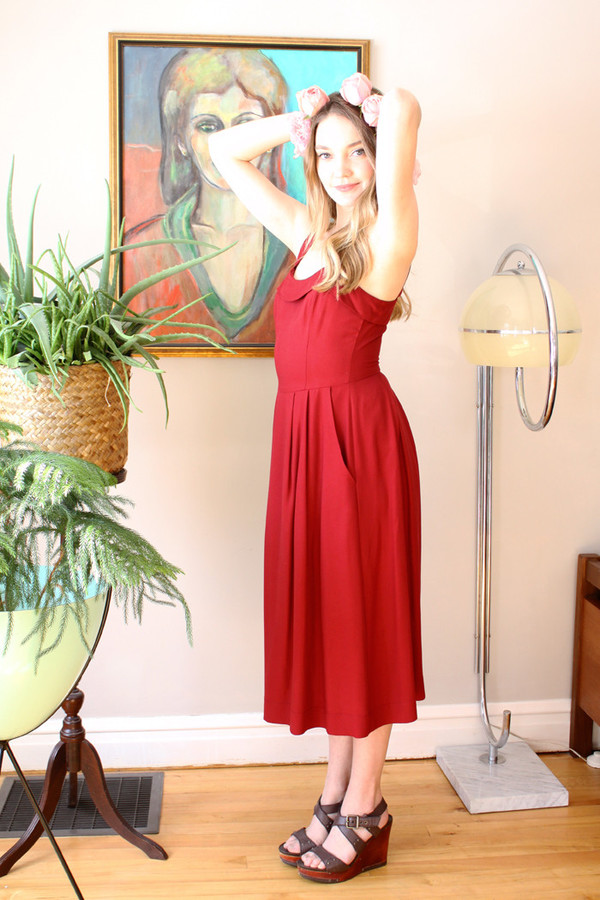 Birds of North America Passerine Dress (Burgundy) Birds of North America Passerine Dress (Burgundy)