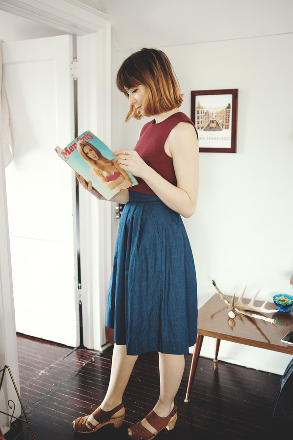 Birds of North America Songlark Skirt (Dark Wash) Birds of North America Songlark Skirt (Dark Wash)