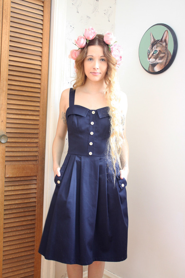 Birds of North America Tyrant Dress (Navy) Birds of North America Tyrant Dress (Navy)