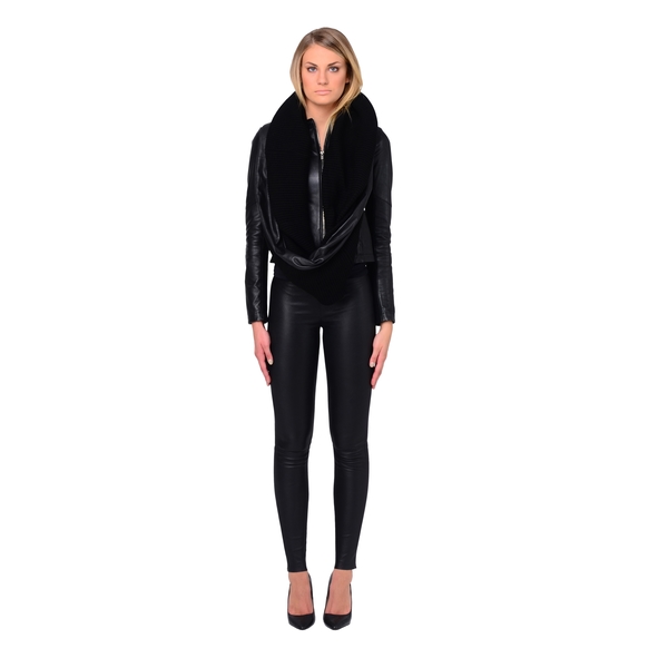 LAMARQUE PIPE-SCARF Leather Infinity Scarf LAMARQUE PIPE-SCARF Leather Infinity Scarf