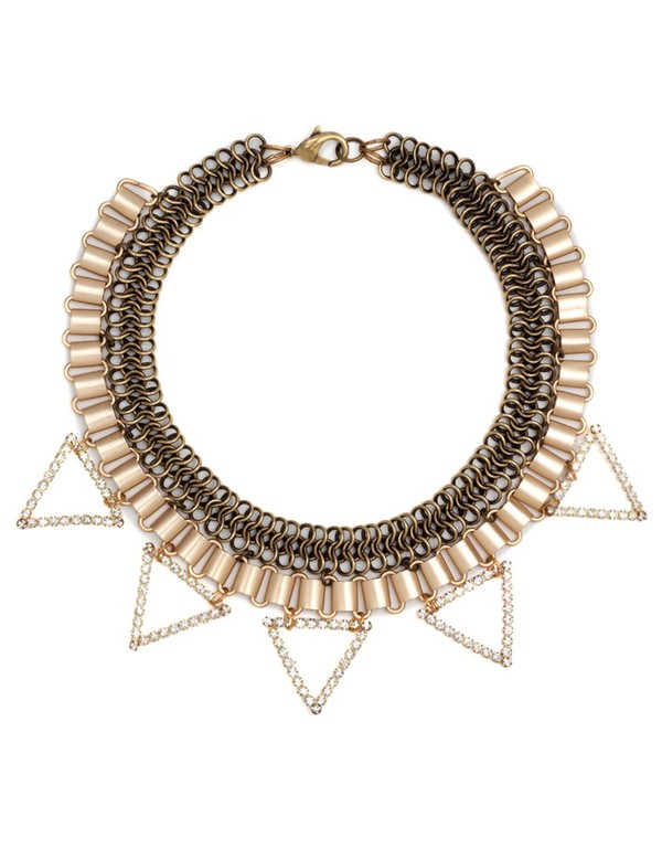 Paula Rosen Rhinestone Triangle Collar Necklace Paula Rosen Rhinestone Triangle Collar Necklace