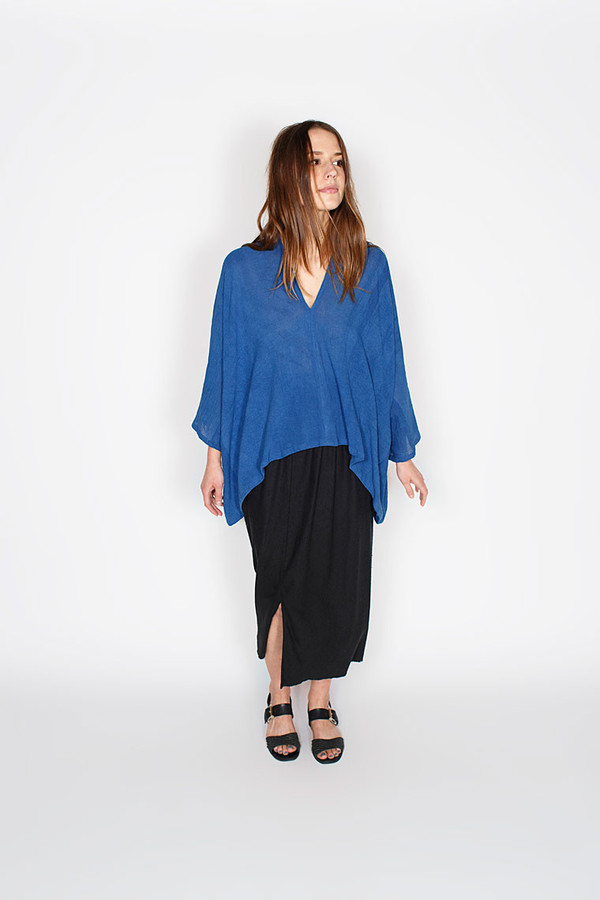 Miranda Bennett Muse Top, Cotton Gauze in Indigo Miranda Bennett Muse Top, Cotton Gauze in Indigo