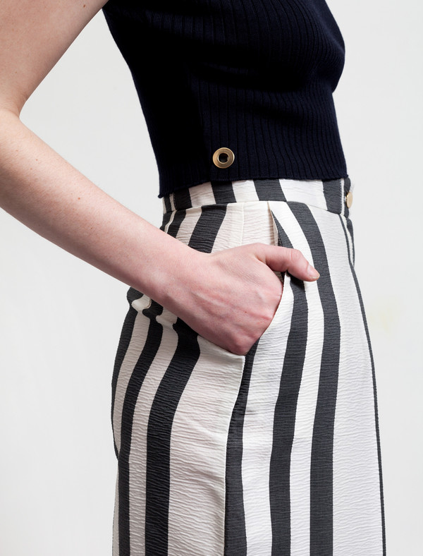 Etienne Deroeux Womens Donna Striped Wide Leg Trousers Etienne Deroeux Womens Donna Striped Wide Leg Trousers