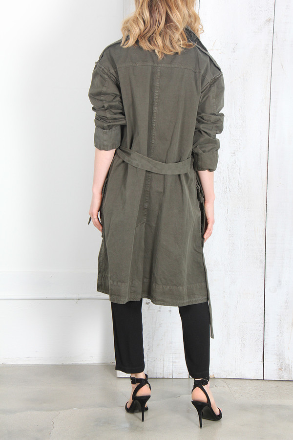 RAQUEL ALLEGRA MILITARY TRENCH IN OLIVE RAQUEL ALLEGRA MILITARY TRENCH IN OLIVE