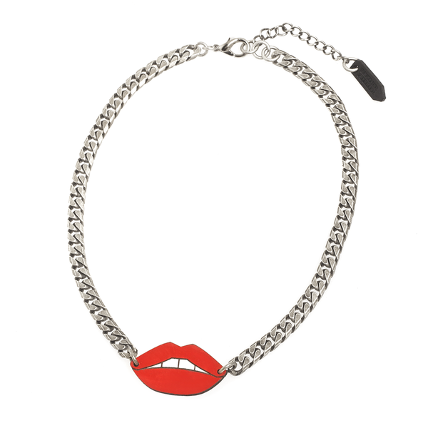 Leather Atelier Red Lips Necklace Leather Atelier Red Lips Necklace