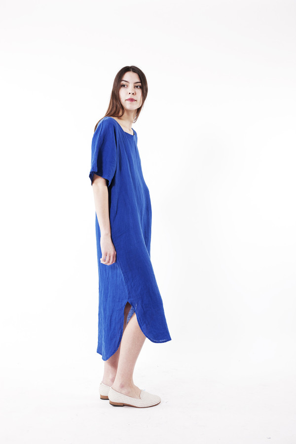 Black Crane Linen Long Dress Black Crane Linen Long Dress