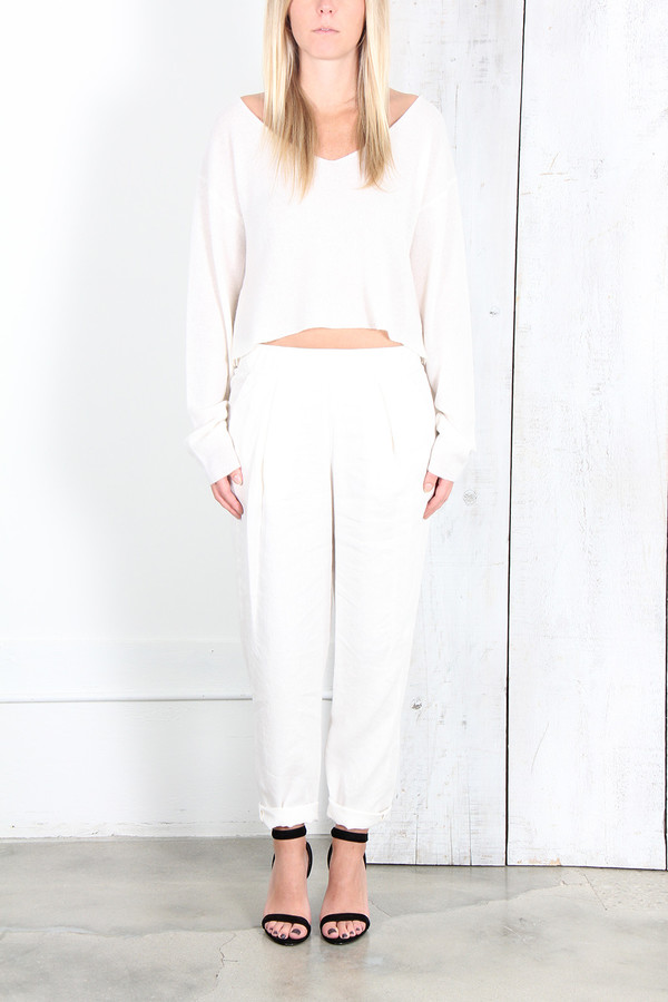 Raquel Allegra DIRTY WHITE LINEN EASY PANT Raquel Allegra DIRTY WHITE LINEN EASY PANT