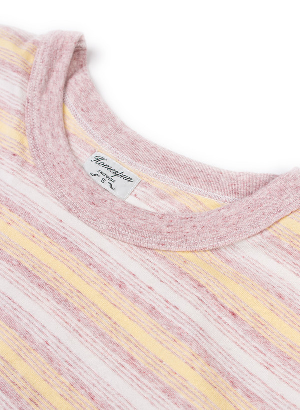 Men's Homespun Dad's Pocket Tee 1940s Stripe Jersey Maroon Men's Homespun Dad's Pocket Tee 1940s Stripe Jersey Maroon