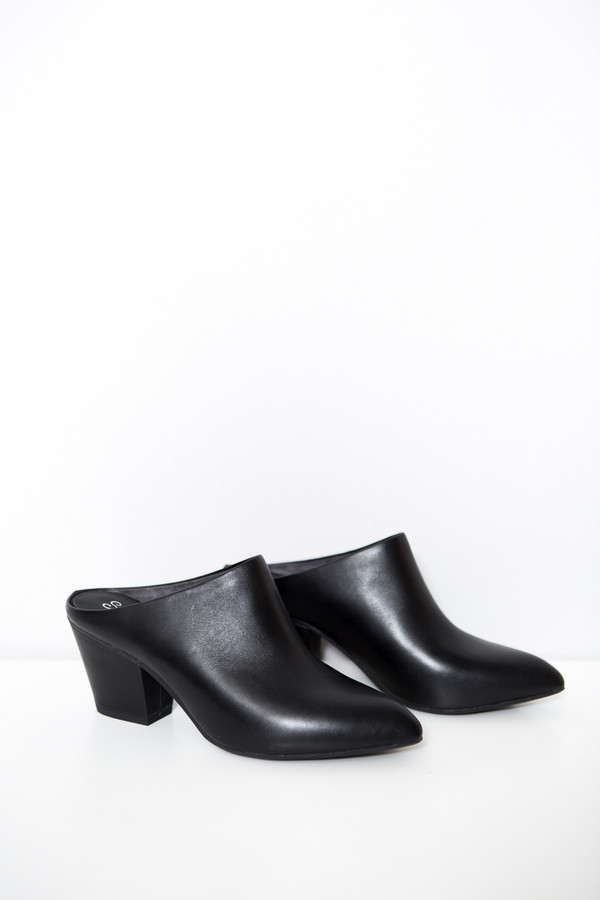 Seychelles Got the Answer Mules / Black Leather Seychelles Got the Answer Mules / Black Leather