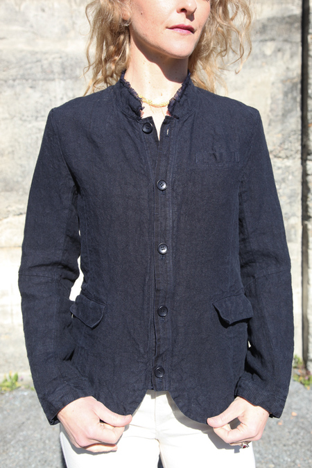 Pas de Calais Linen Cotton Soft Twill Tailored Jacket Ivory