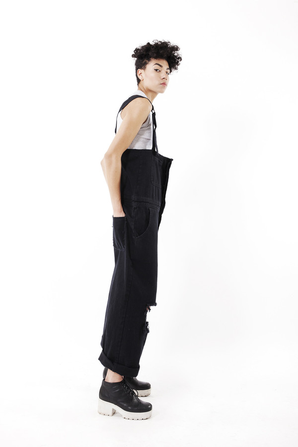 Ikumi Damaged Denim Overalls Ikumi Damaged Denim Overalls