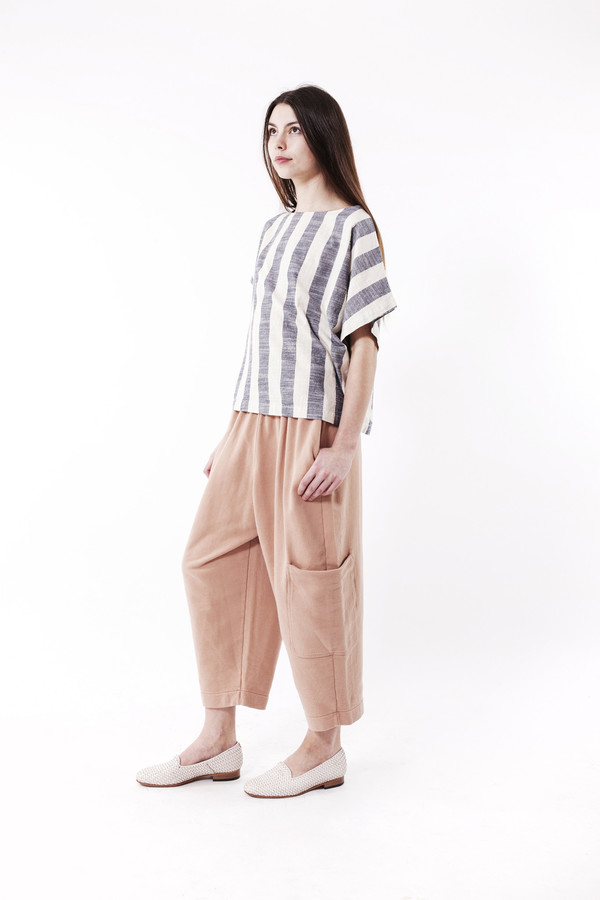 Black Crane Linen Square Top Black Crane Linen Square Top